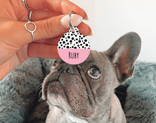 Personalised Name Pink Dog Tag