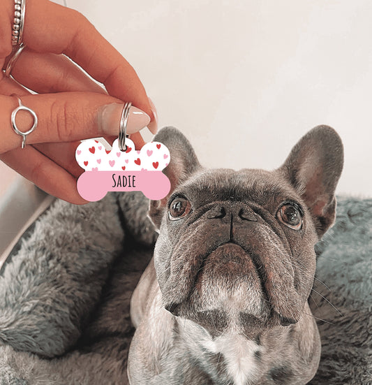 Pink Puppy Love Bone Dog Tag